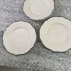 Buffalo China Scalloped Rim Bread Plates Set of 3 Green Buffalo‎ Logo 9509B